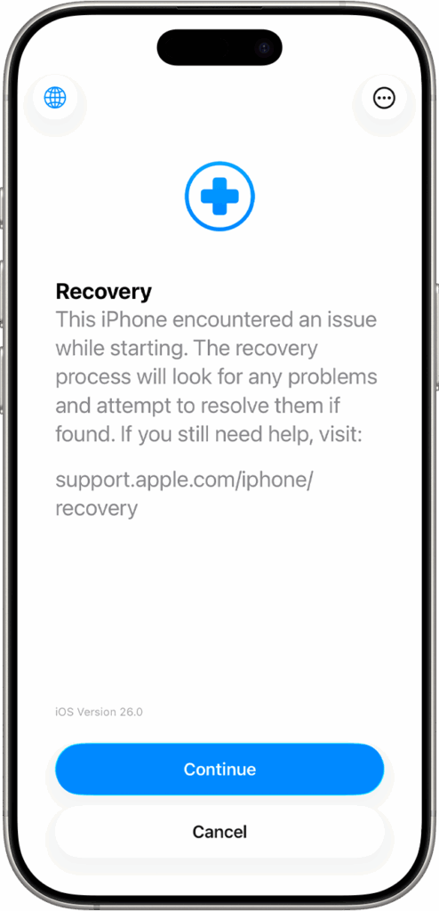 ios 26 iphone 16 pro recovery assistant iphone encountered an issue while starting recovery process